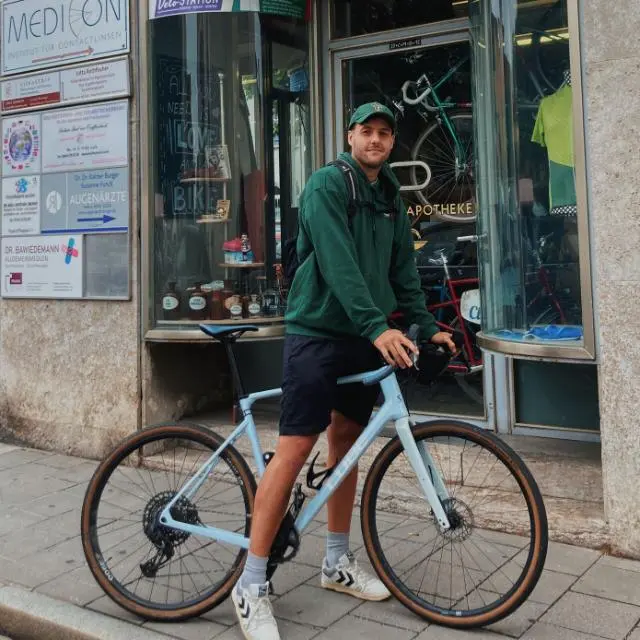Robert with his bicycle